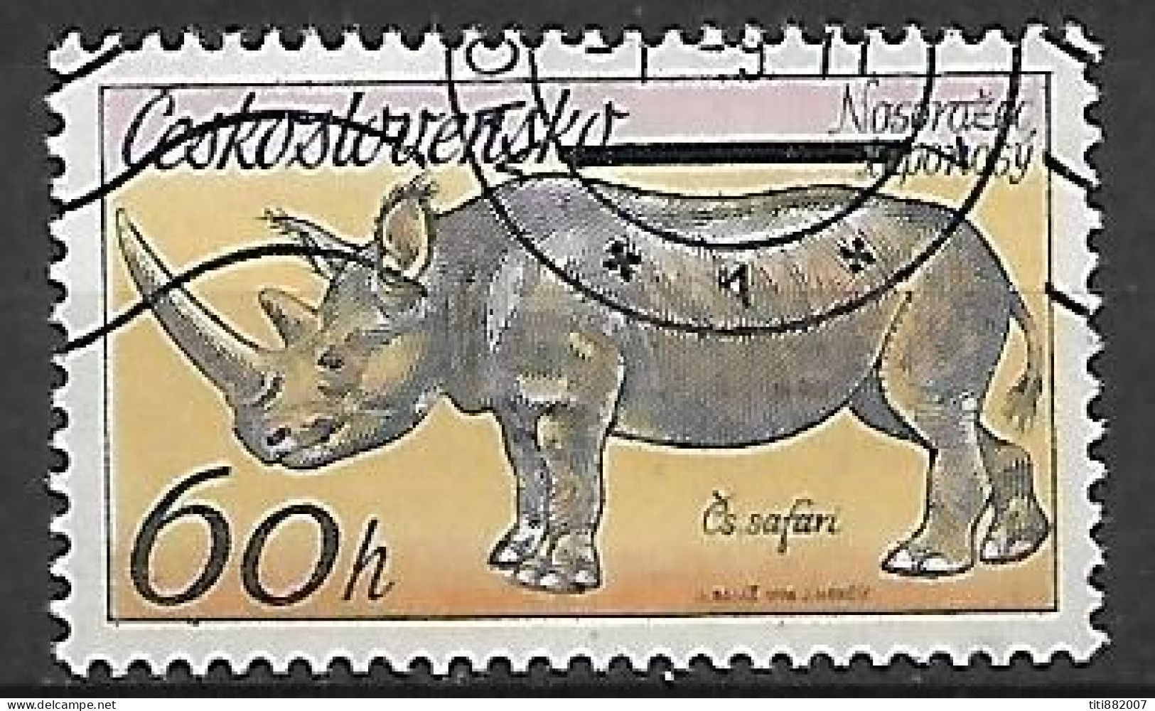 TCHECOSLOVAQUIE    -     RHINOCEROS   -    Oblitéré - Rhinoceros