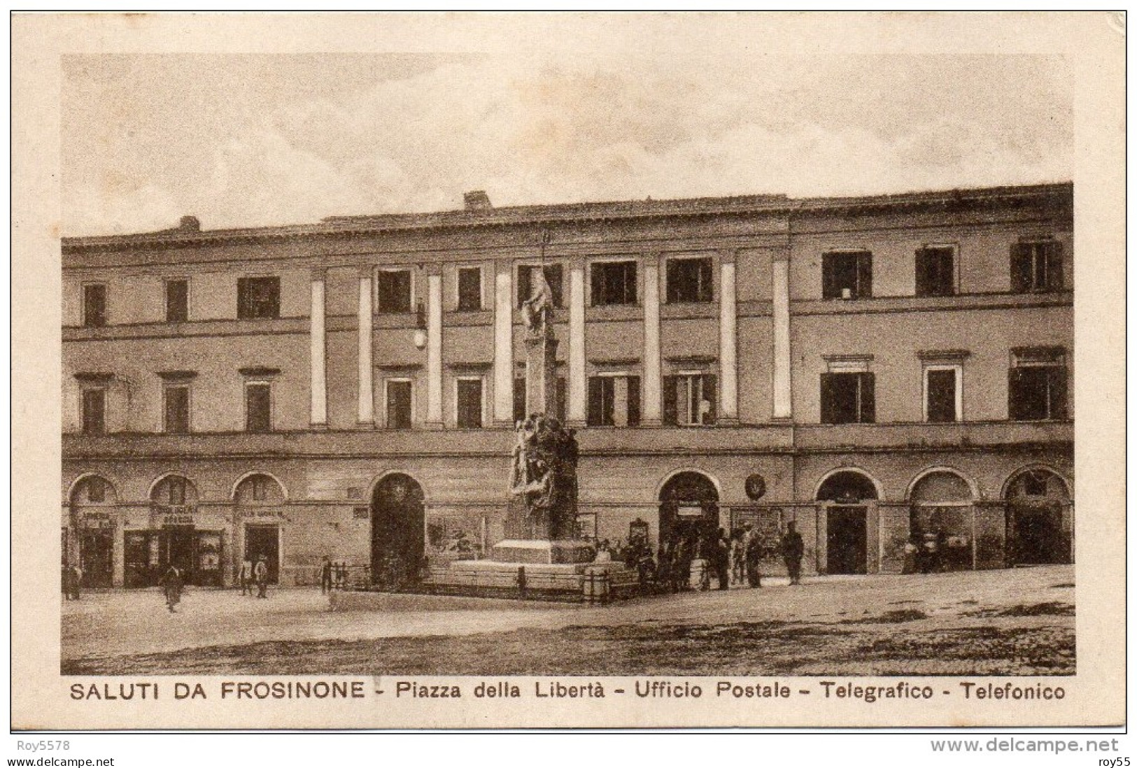 Lazio-frosinone Citta' Piazza Delle Liberta'veduta Ufficio Postale Telegrafico Telefonico Animata Primi 900 - Frosinone