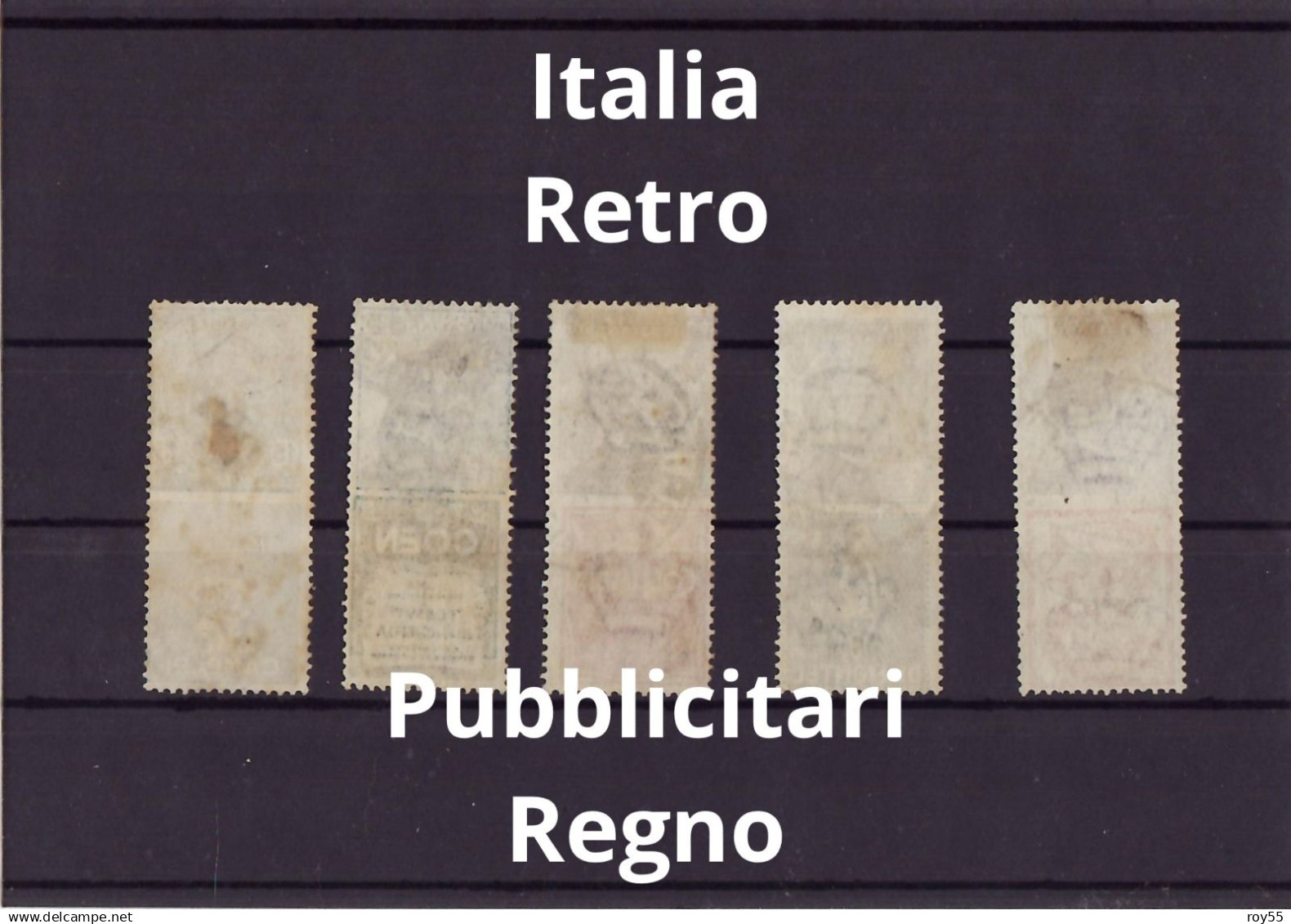 Francobolli Pubblicitari Vittorio Emanuele III  Numero Cinque Pezzi Obliterati(vedi Il Retro) - Reclame