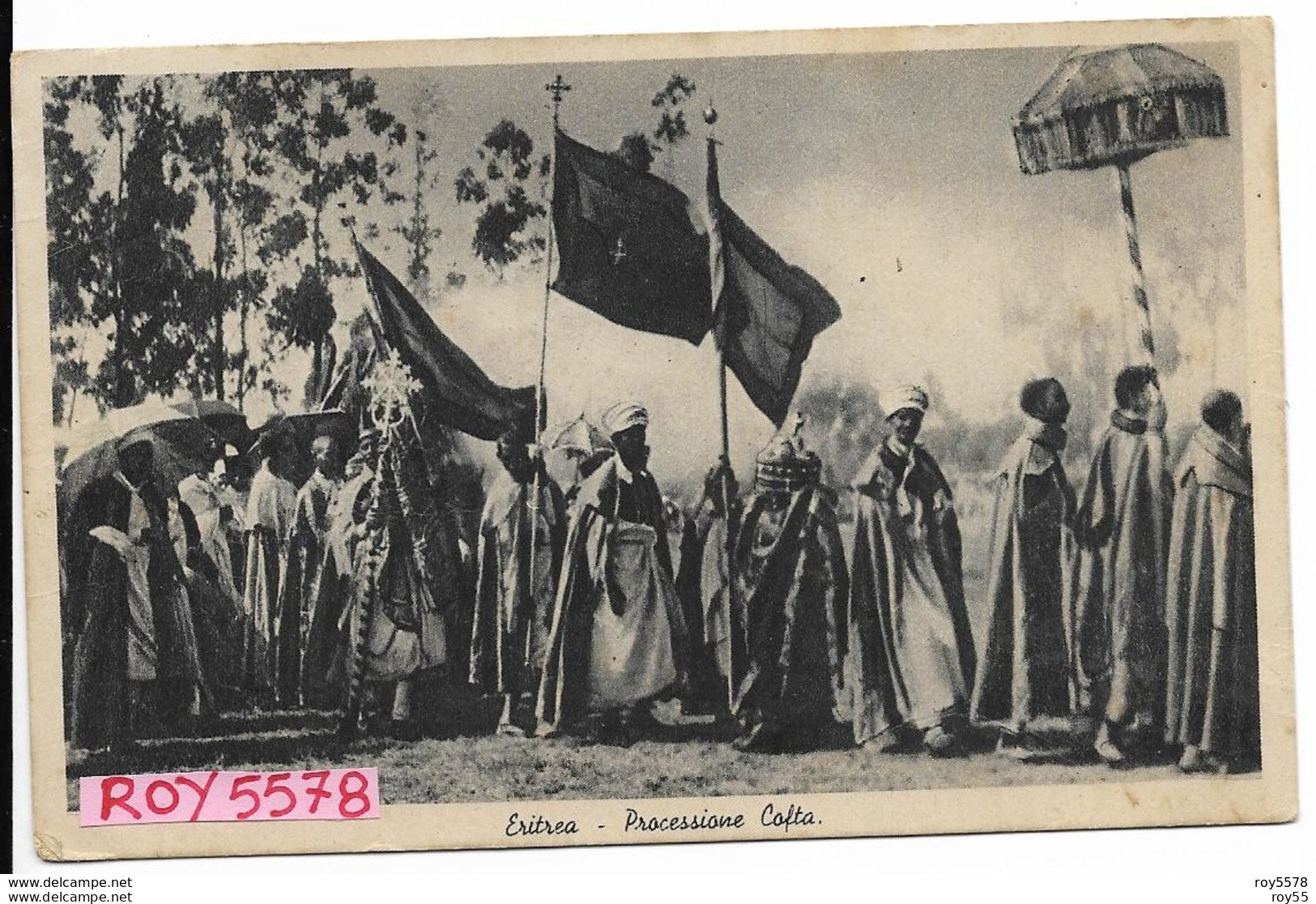 Eritrea Colonia Italiana Processione Cofta (affr. Con Coppia 75 Cent.poste Italiane Eritrea Posta Mil. 92) - Eritrea