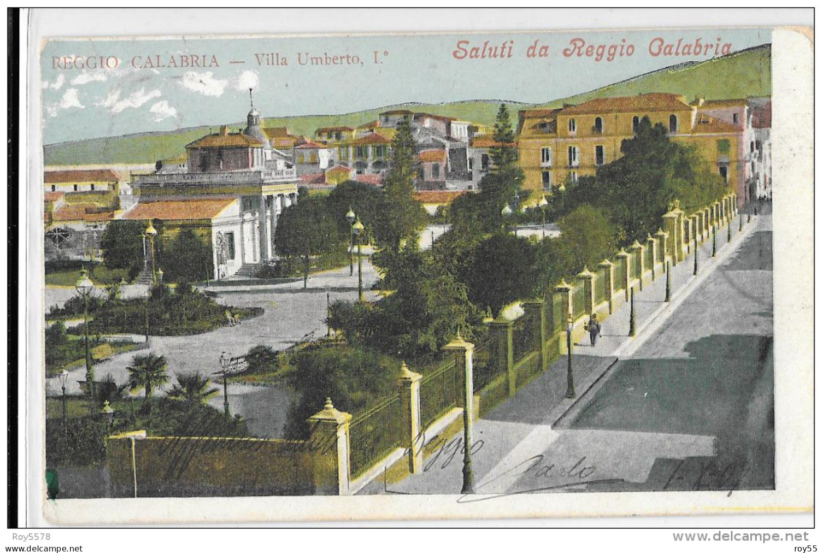 CALABRIA-REGGIO CALABRIA-REGGIO CALABRIA VEDUTA VILLA UMBERTO I  SALUTI DA R.CALABRIA - Reggio Calabria