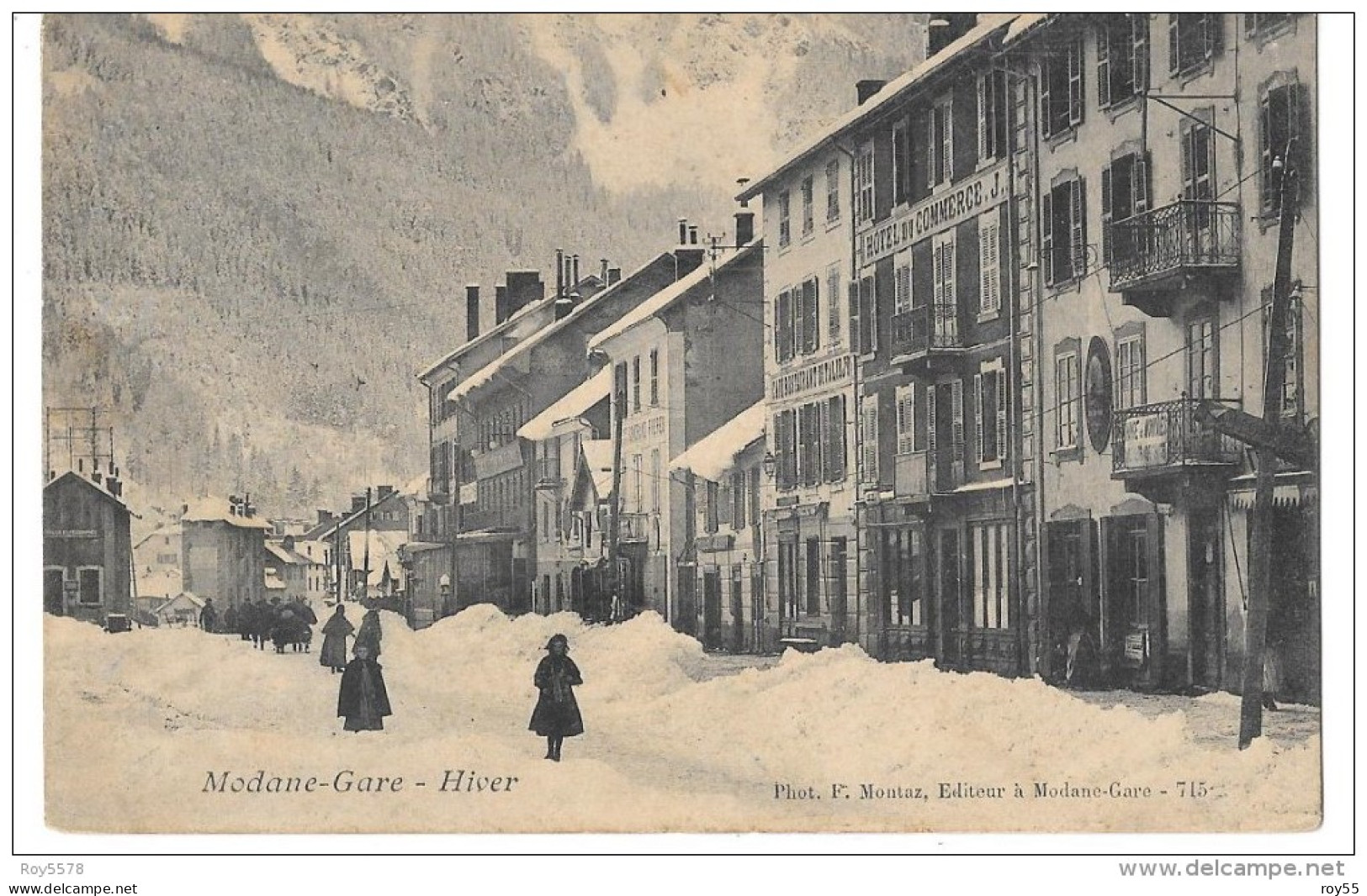 FRANCIA-SAVOIE MODANE GARE HIVER VEDUTA HOTEL DU COMMERCE PRIMI 900 - Modane