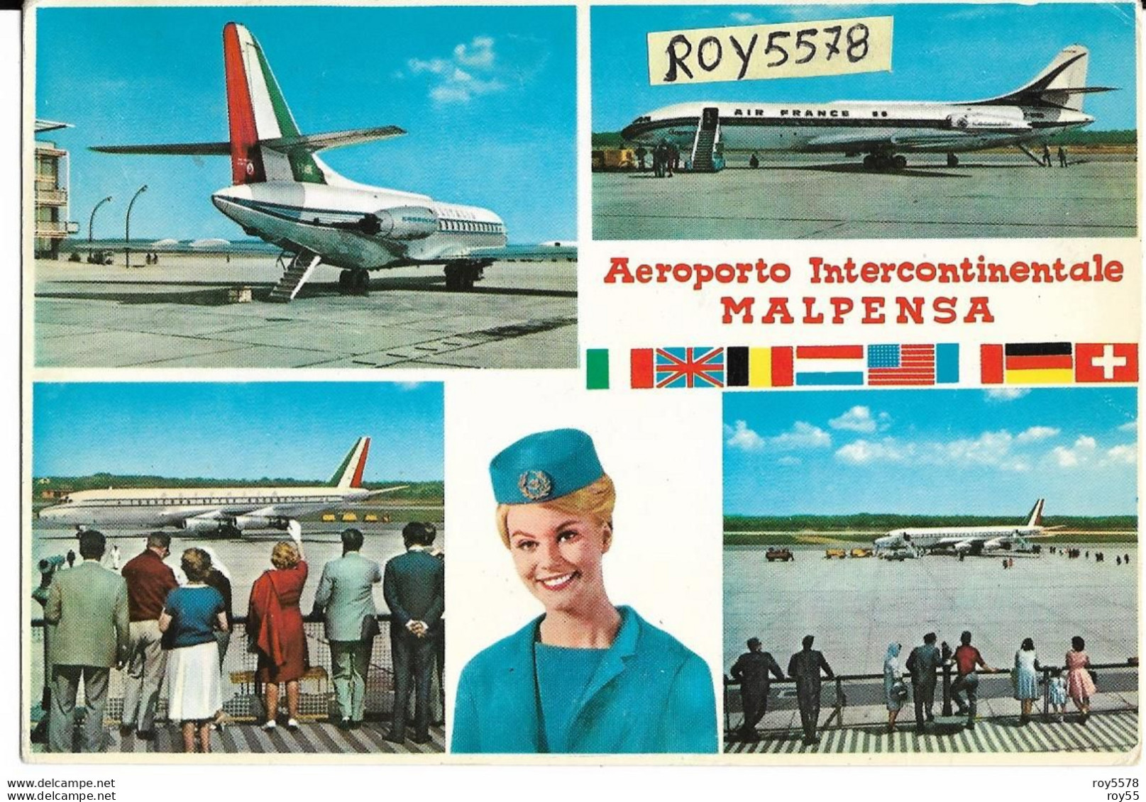 Aeroporto Intercontinentale Malpensa Milano Lombardia Vedute Vedutine Aereo Aerei Pista Passeggeri Animate Fine Anni 60 - Aérodromes