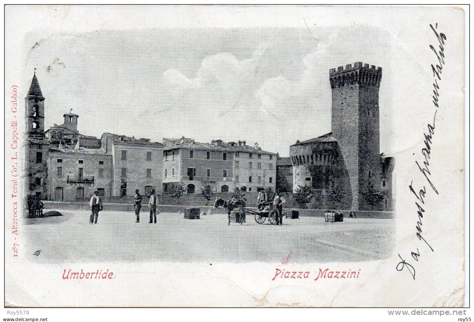 Umbria-perugia-umbertide Veduta Piazza Mazzini Primi 900 - Autres & Non Classés