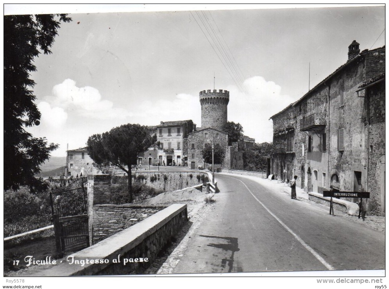 Umbria-terni-ficulle Veduta Ingresso Al Paese Animata Anni 50 60 - Autres & Non Classés