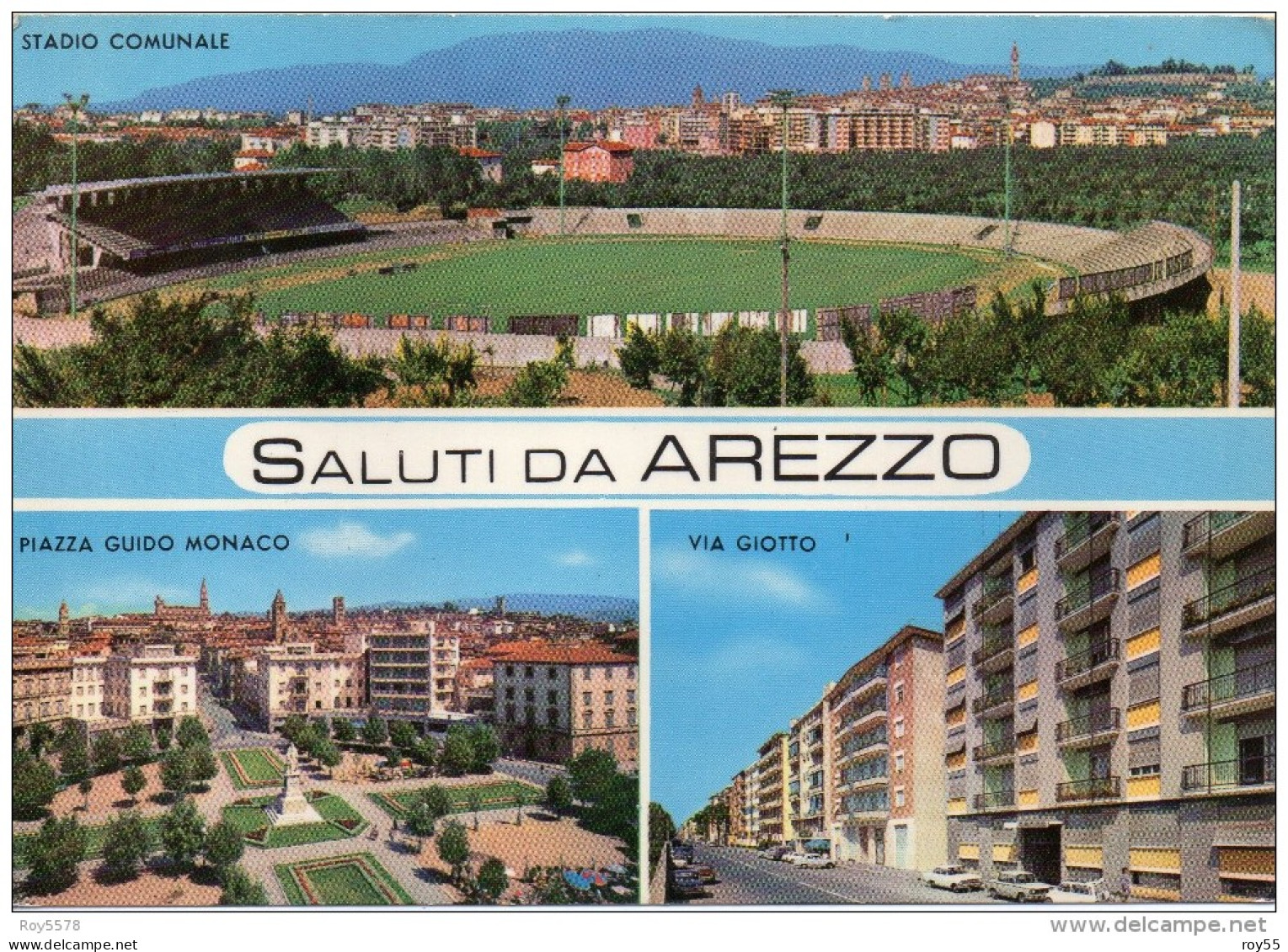 Football Stade Stadium Estadio Stadio Comunale Arezzo Sport Calcio Saluti Da Arezzo Toscana (gr.-col.-n.v.) - Fútbol