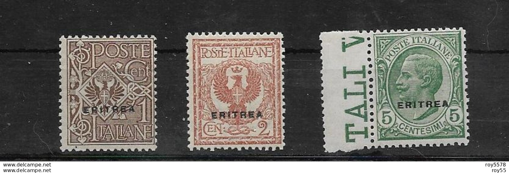 Eritrea Serie Completa Francobolli 1924 Linguellata Colonie Italiane (s.17 Sassone 3 Val.vedi Retro) - Eritrea