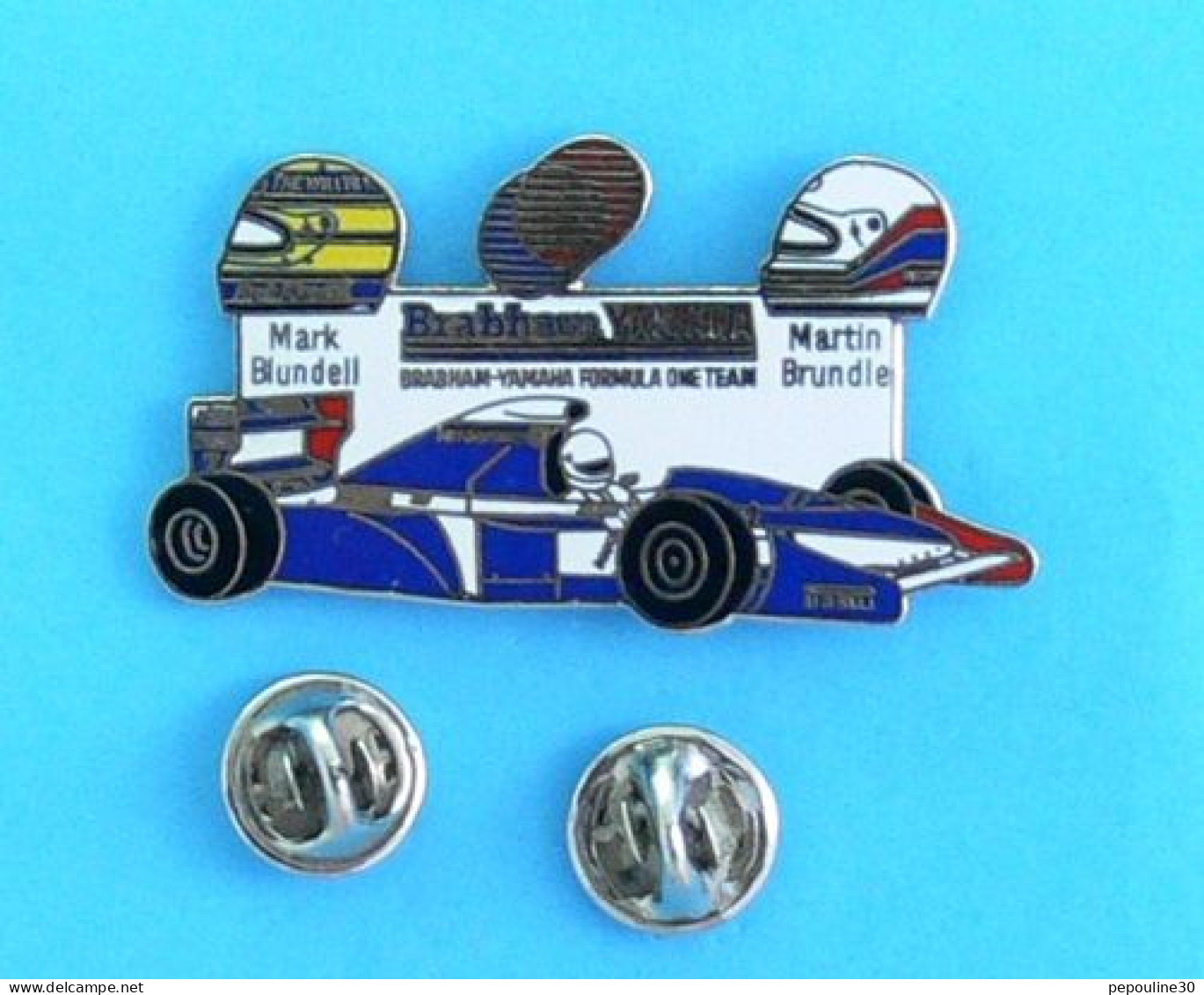 1 PIN'S //   ** MARK BLUNDELL // BRABHAM-YAMAHA FORMULA ONE TEAM // MARTIN BLUNDELL ** . (MFS) Attaches Double