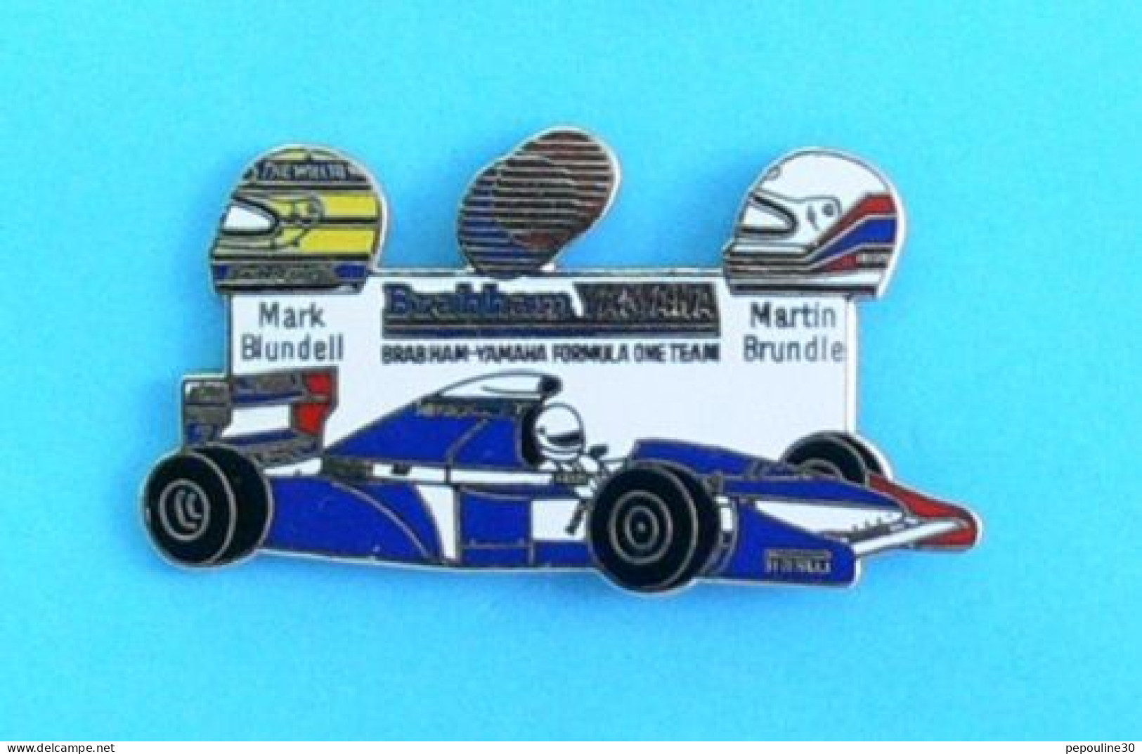 1 PIN'S //   ** MARK BLUNDELL // BRABHAM-YAMAHA FORMULA ONE TEAM // MARTIN BLUNDELL ** . (MFS) Attaches Double