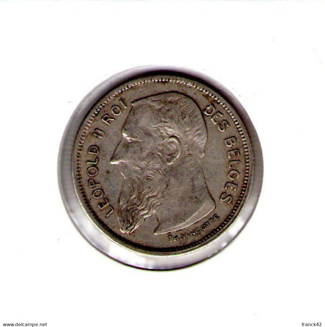 Belgique. 2 Francs. 1909. Léopold II - 2 Francs