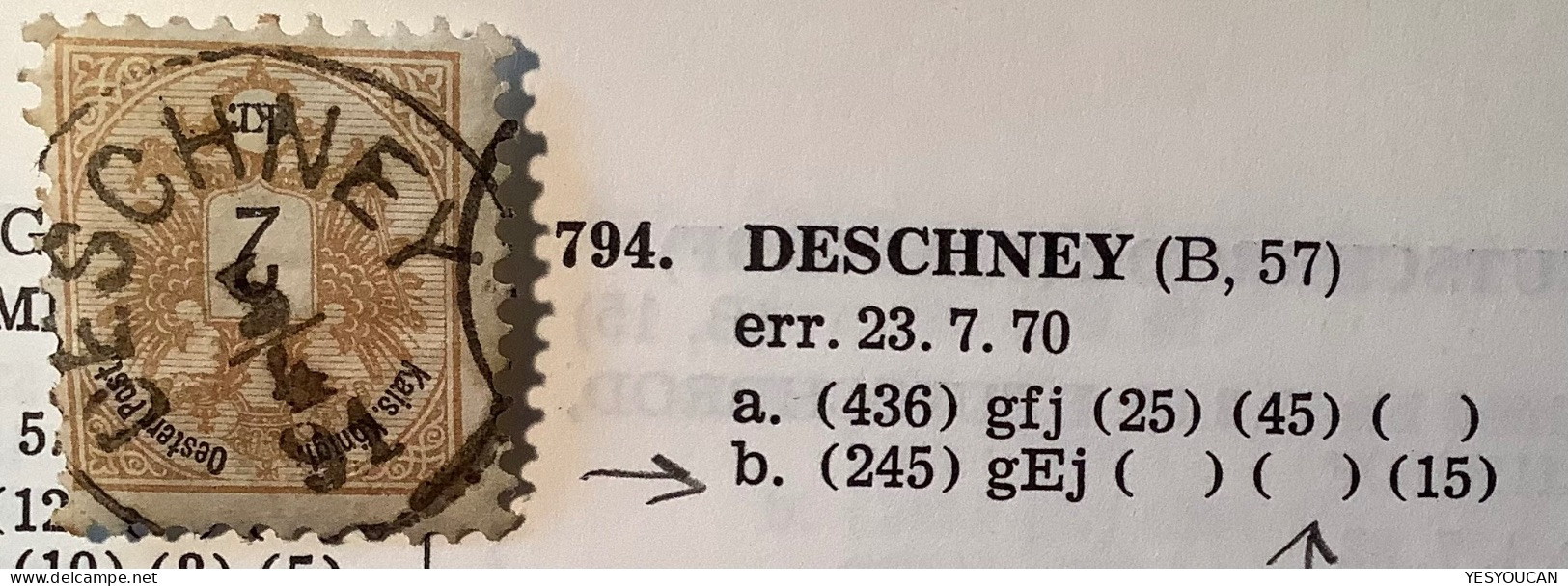 DESCHNEY 1891 RR ! KLEIN UNBEKANNT AUF 1883er  (Deštné V Orlických Horách) Tschechien Böhmen Österreich (Czech Republic - Used Stamps