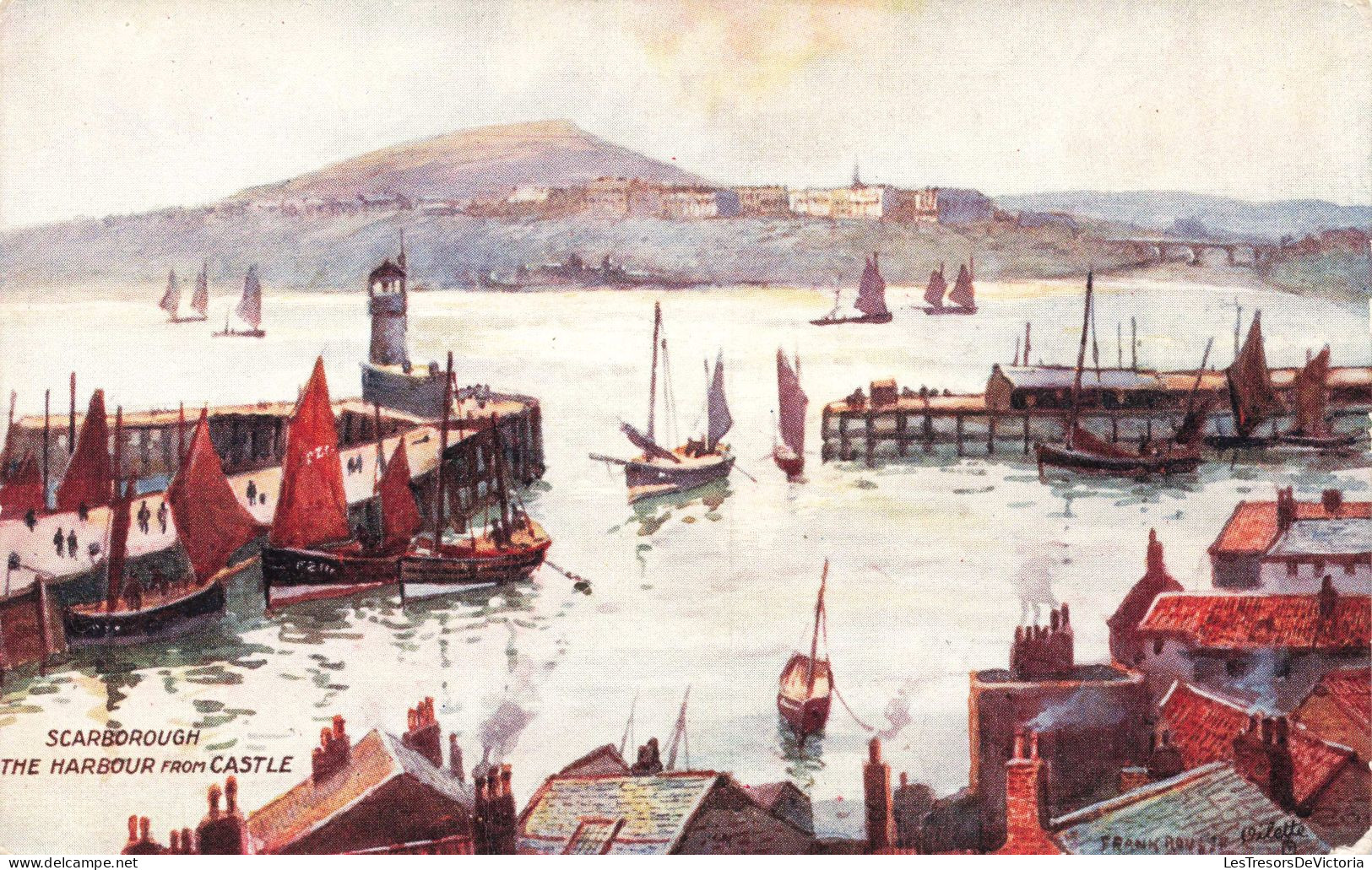 ROYAUME UNI - Scarborough - The Harbour From Castle - Colorisé - Carte Postale Ancienne - Scarborough