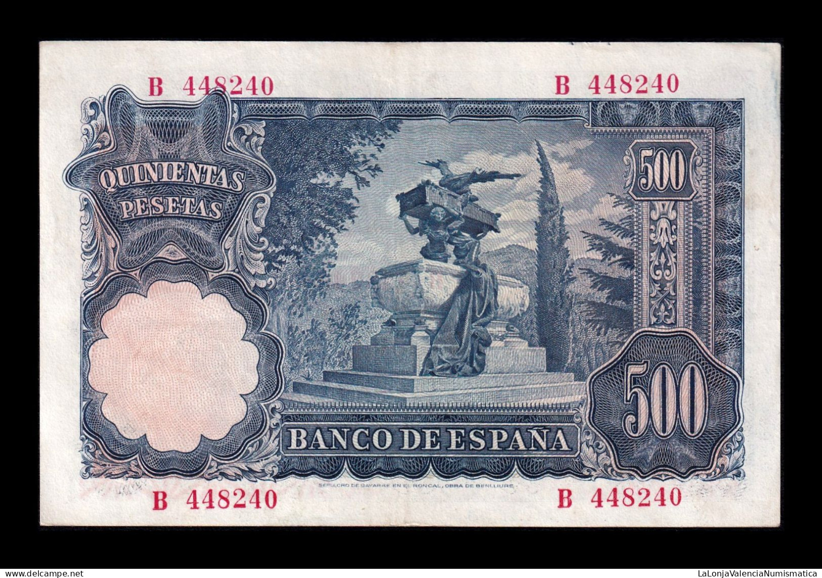 España Spain 500 Pesetas Mariano Benlliure 1951 Pick 142 Serie B Ebc Xf - 500 Pesetas