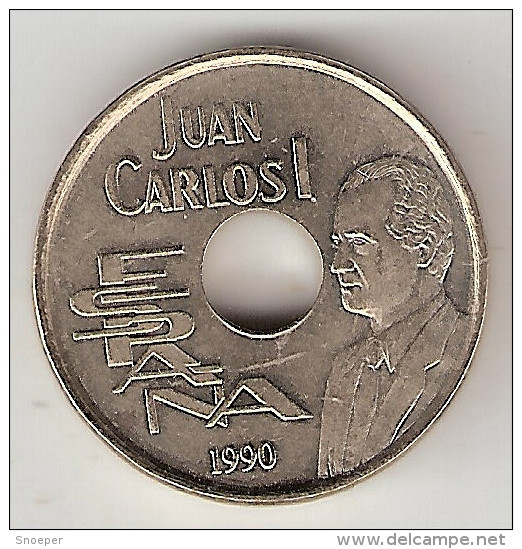 Spain  25 Pesetas  1990    Km 851  Unc - 25 Peseta