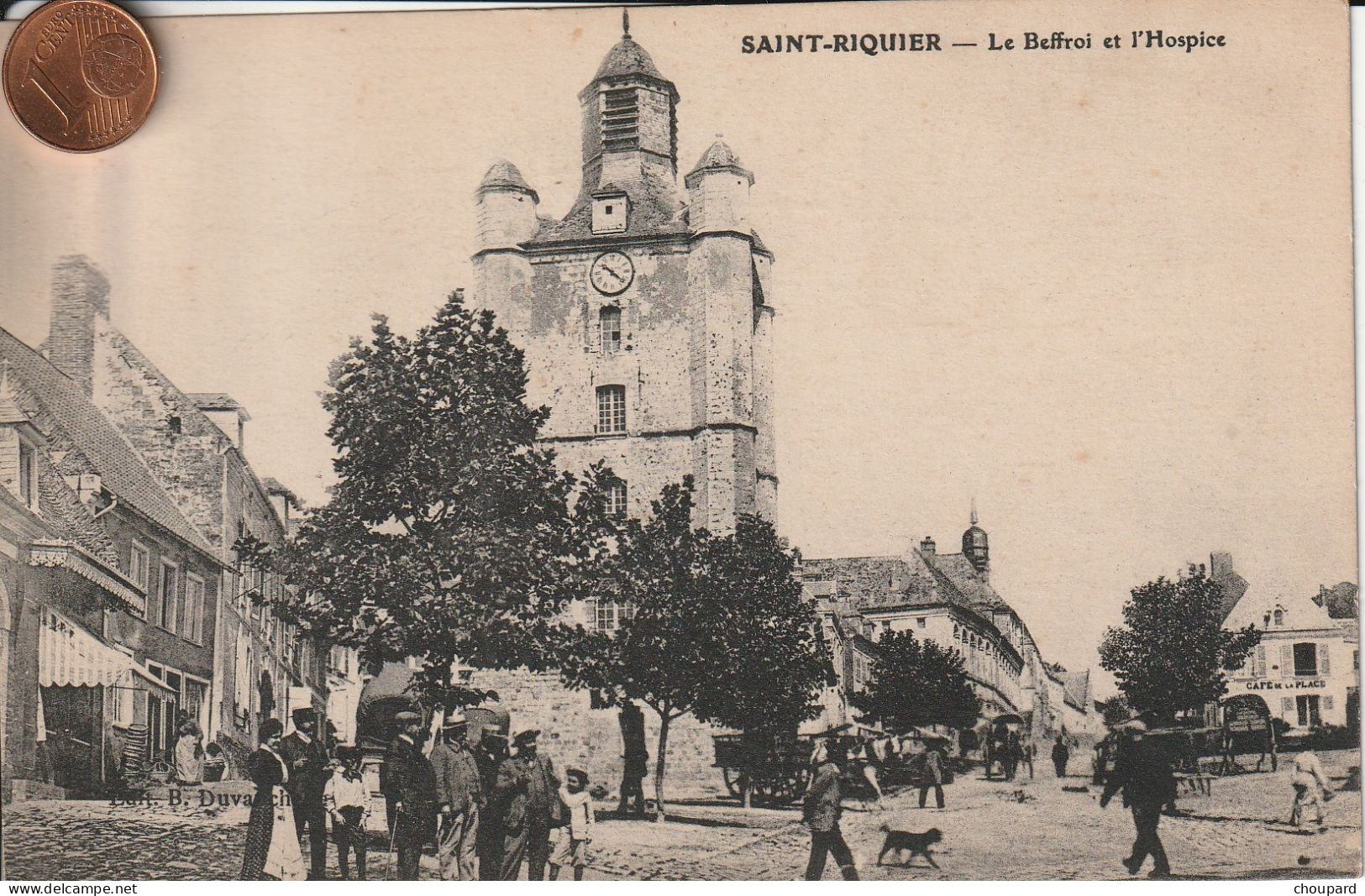 80 - Carte Postale Ancienne De   SAINT RIQUIER  Le Beffroi Et L'Hospice - Saint Riquier