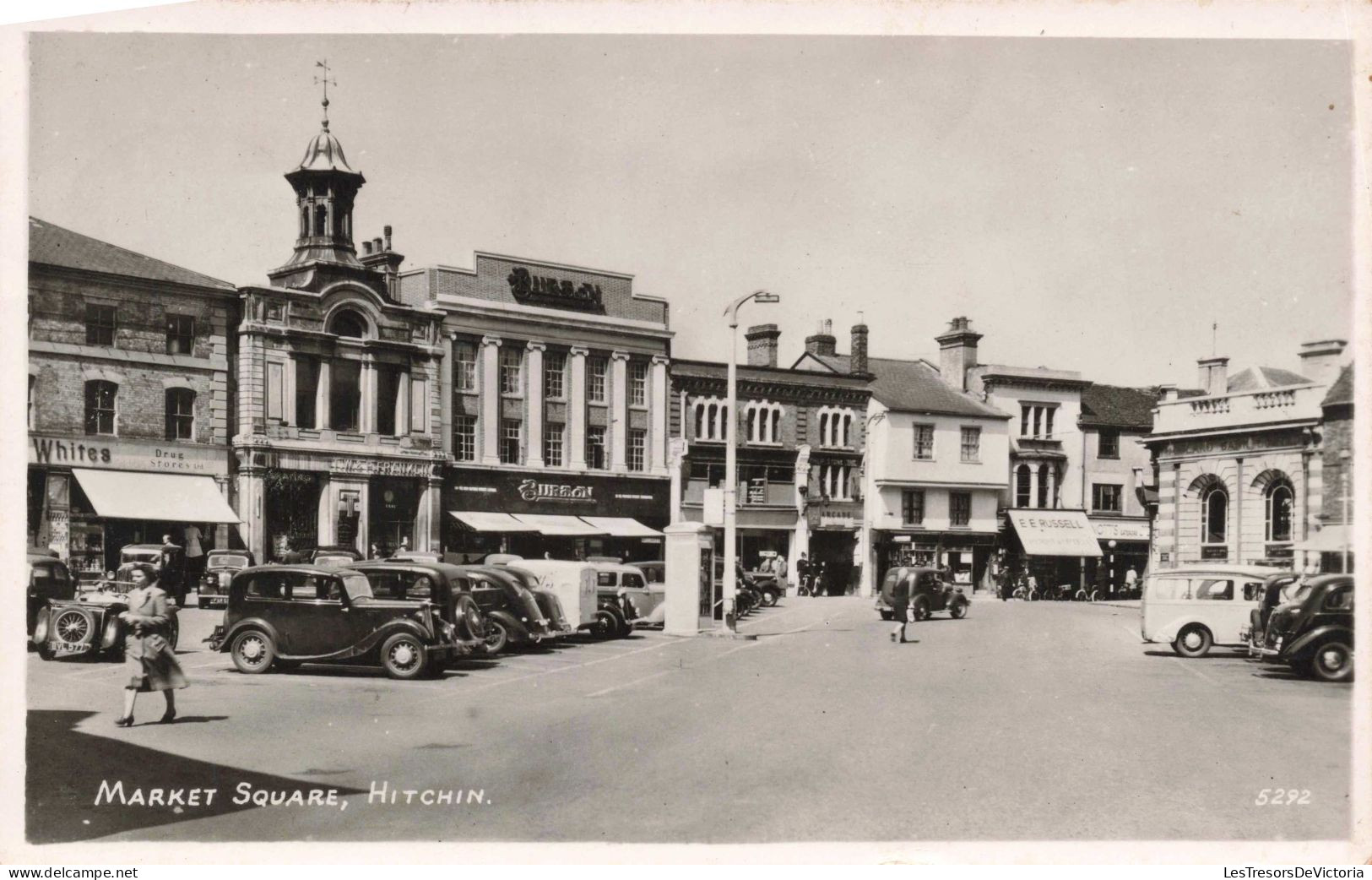 ROYAUME UNI - Hitchin - Marquet Square - Voitures Anciennes - Animé - Carte Postale Ancienne - Hertfordshire