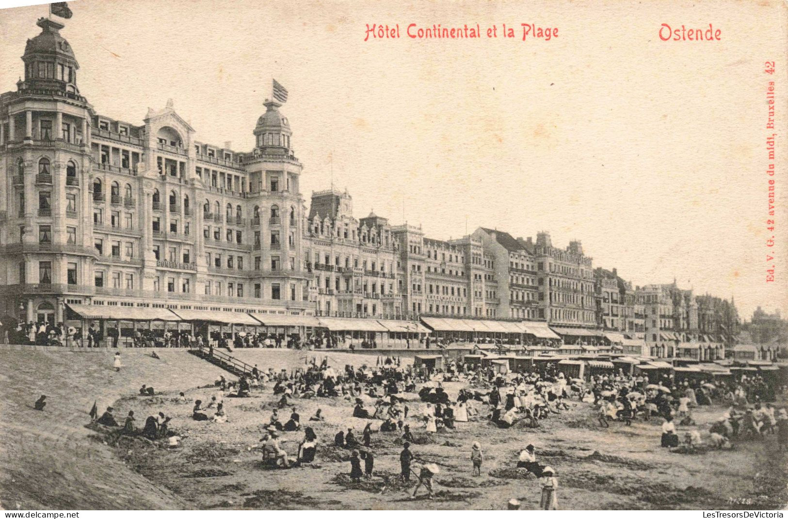 BELGIQUE - Ostende - Hôtel Continental Et La Plage - Animé -  Carte Postale Ancienne - Oostende