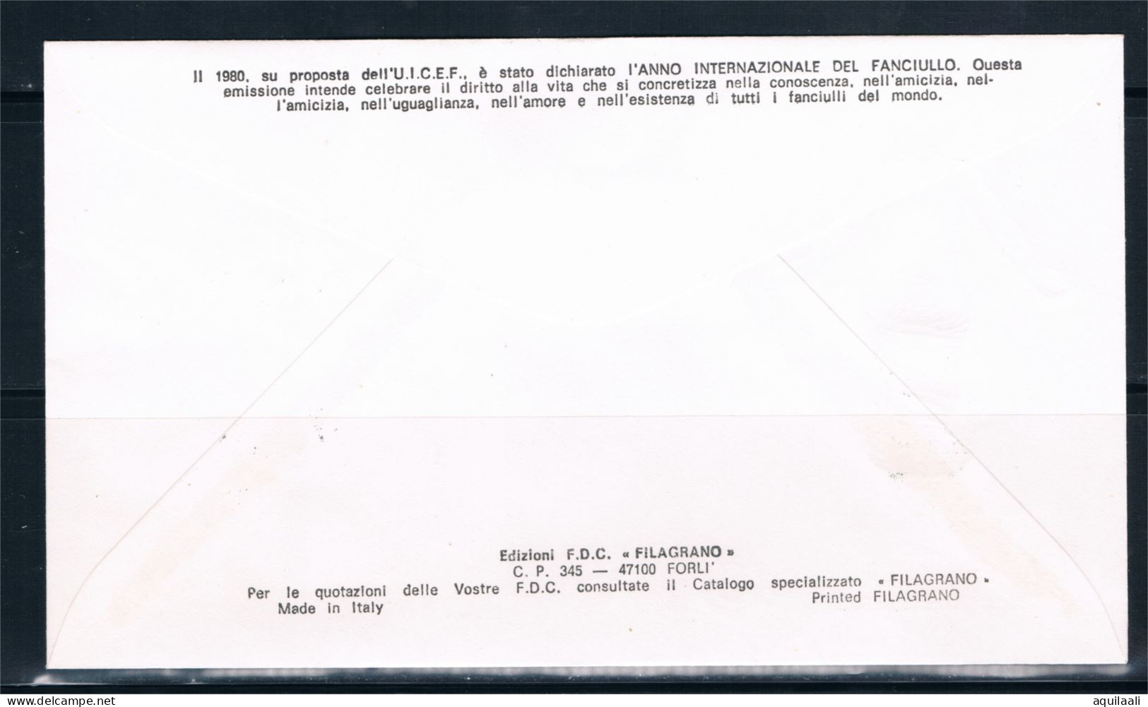 VATICANO 1979 - "Anno Del Fanciullo".   Annullo FDC Filagrano - Usados