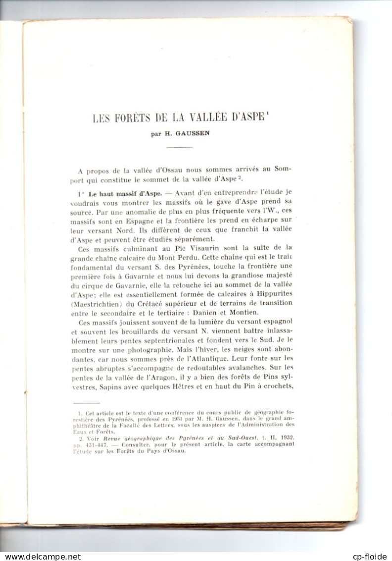 LIVRE . " REVUE GÉOGRAPHIQUE DES PYRÉNÉES ET DU SUD OUEST " . VALLÉE D'ASPE, MAZAMET, - Réf. N°233L - - Sin Clasificación