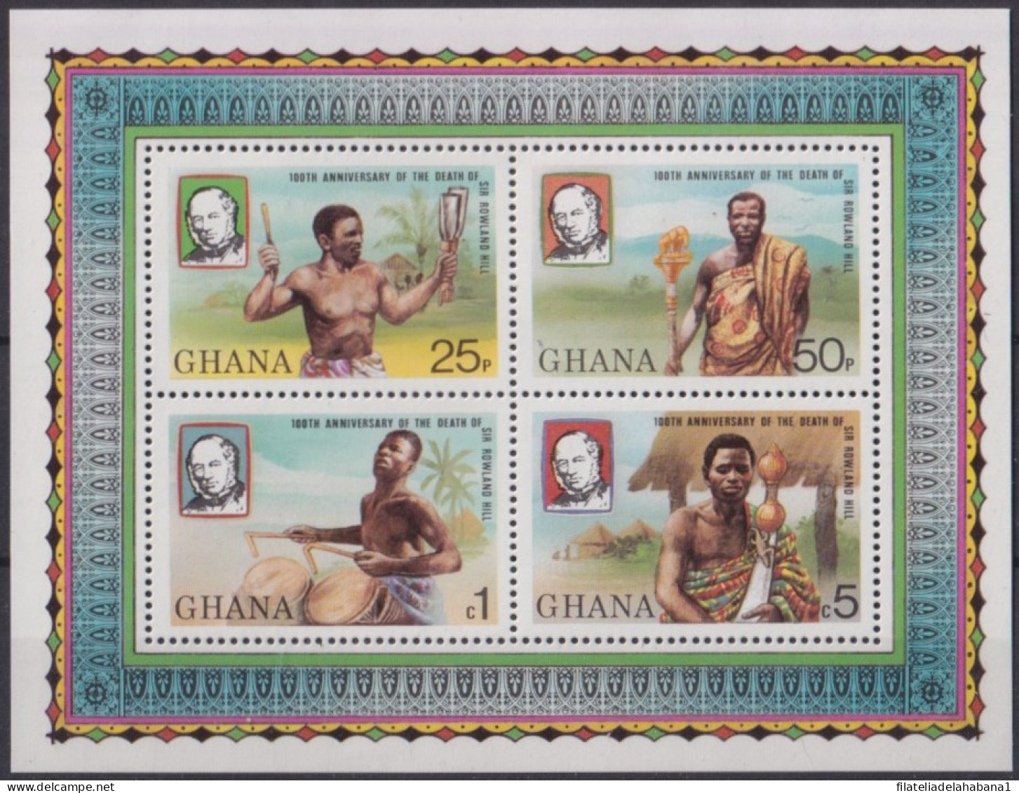 F-EX42631 GHANA MNH 1979 ROWLAND HILL CENTENARY OF DEATH. TRADITIONAL MUSIC.  - Rowland Hill