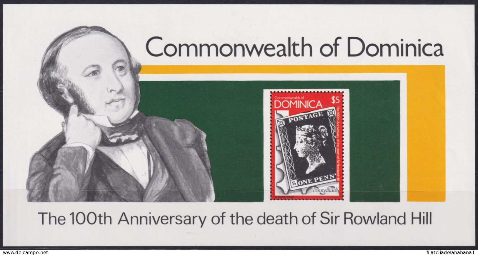 F-EX41911 DOMINICA MNH 1979 ROWLAND HILL CENTENARY OF DEATH. - Rowland Hill