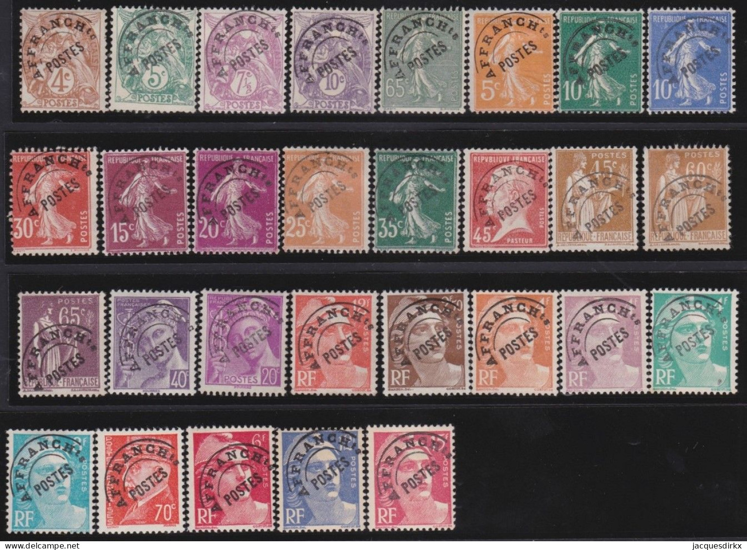 France  .  Y&T   .   29 Timbres  .     (*)   .    Neuf Sans Gomme - 1893-1947