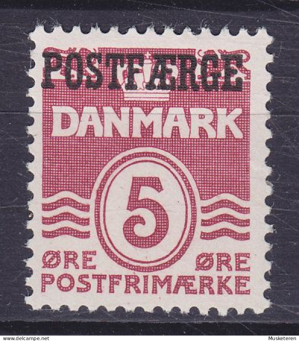 Denmark Postfähre Paket Marke 1942 Mi. 25 I, 5 Øre Wellenlinien Aufdruck Overprinted POSTFÆRGE, MH* - Parcel Post