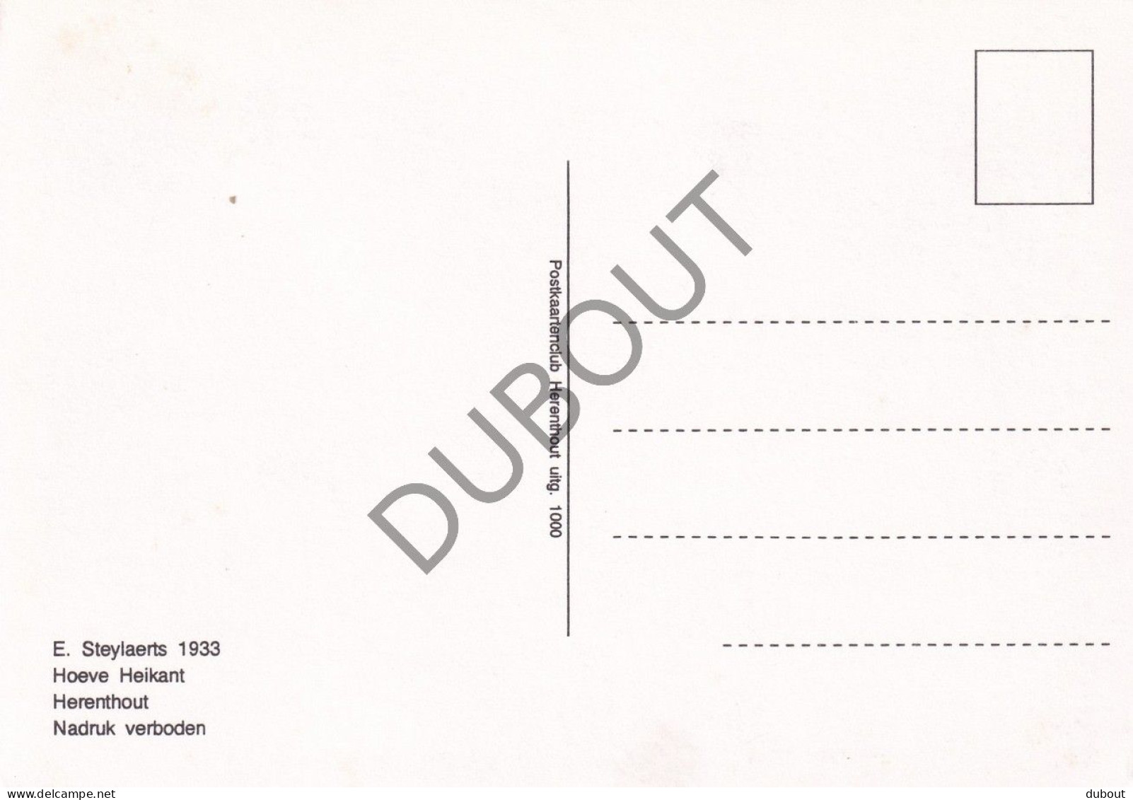 Postkaart/Carte Postale - Herenthout - Hoeve Heikant (C4760) - Herenthout