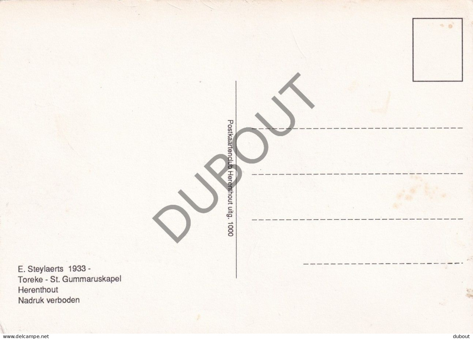 Postkaart/Carte Postale - Herenthout - Toreke - St Gummaruskapel  (C4749) - Herenthout