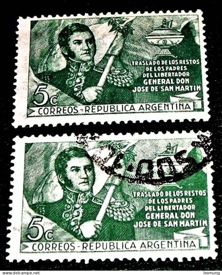 Argentina, 1947, General San Martin, MNH + Used, Michel # 546 (Green Colour ). - Neufs