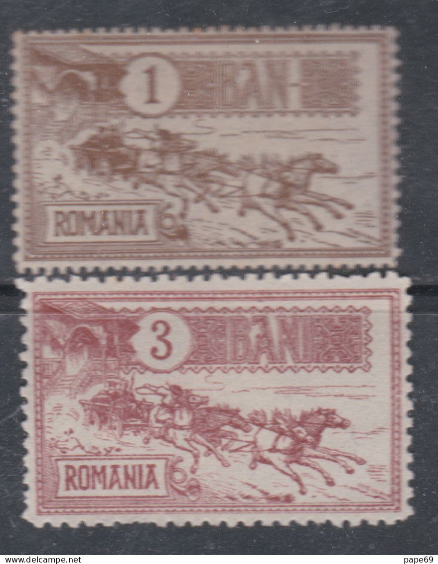 Roumanie N° 137 / 38 X  Partie De 2è Anniversaire Du Nouvel Hôtel Des Postes, Les 2 Valeurs Trace De Charnière Sinon TB - Unused Stamps