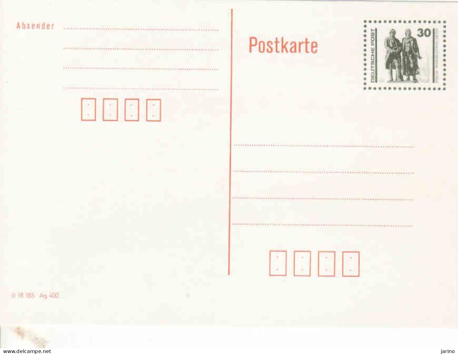 Germany, Postcard, Goethe - Schiller Denkmar Weimar, Mint - Postkarten - Ungebraucht