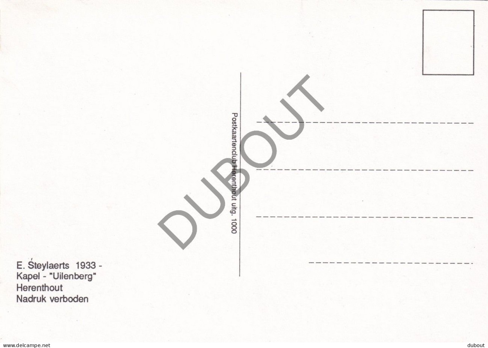 Postkaart/Carte Postale - Herenthout - Kapel Uilenberg (C4765) - Herenthout