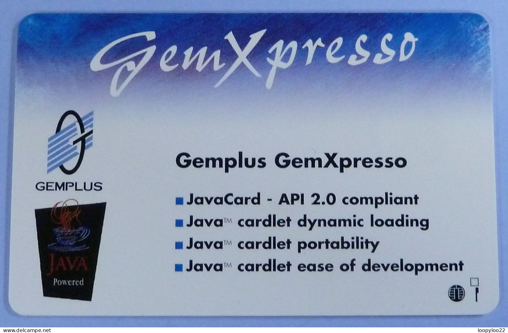 FRANCE - Chip - Smartcard Demo - Gemplus - GemXpresso - JAVA Coffee - Telefoonkaarten Voor Particulieren