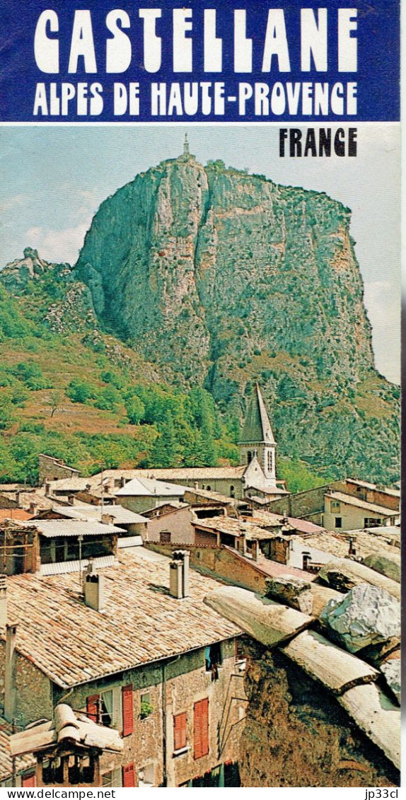 Ancien Dépliant Sur Castellane, Porte Des Gorges Du Verdon Sur La Route Napoléon (vers 1980) - Reiseprospekte