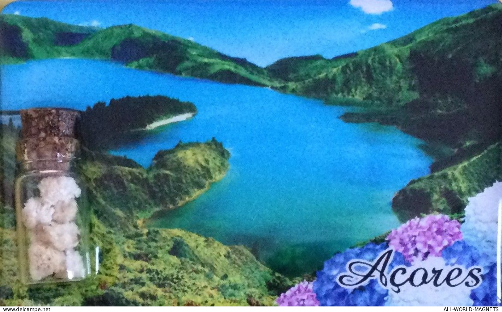 Azores Caldera Bottom Lagoa Do Fogo Sao Miguel Portugal Souvenir Fridge Magnet, From Azores - Tourisme