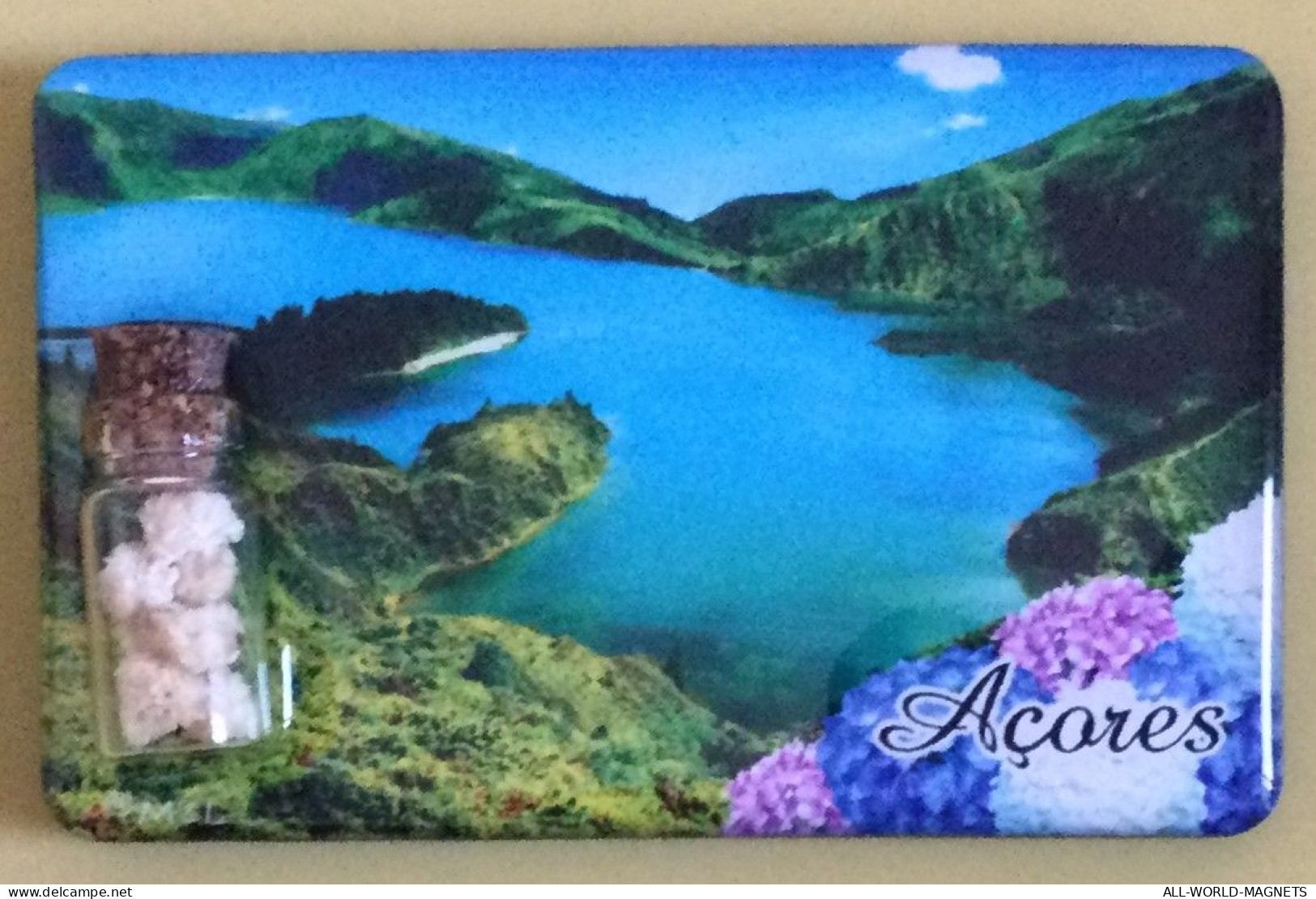 Azores Caldera Bottom Lagoa Do Fogo Sao Miguel Portugal Souvenir Fridge Magnet, From Azores - Tourismus