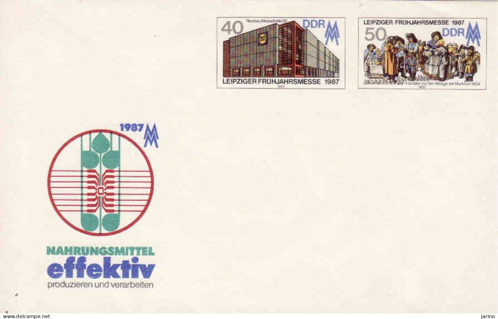 DDR 1987, Illustrated Cover, Nahrungsmittel, Produzieren Und Verarbeiten, Leipziger Fruhjahrsmesse 1987, Mint - Enveloppes - Neuves