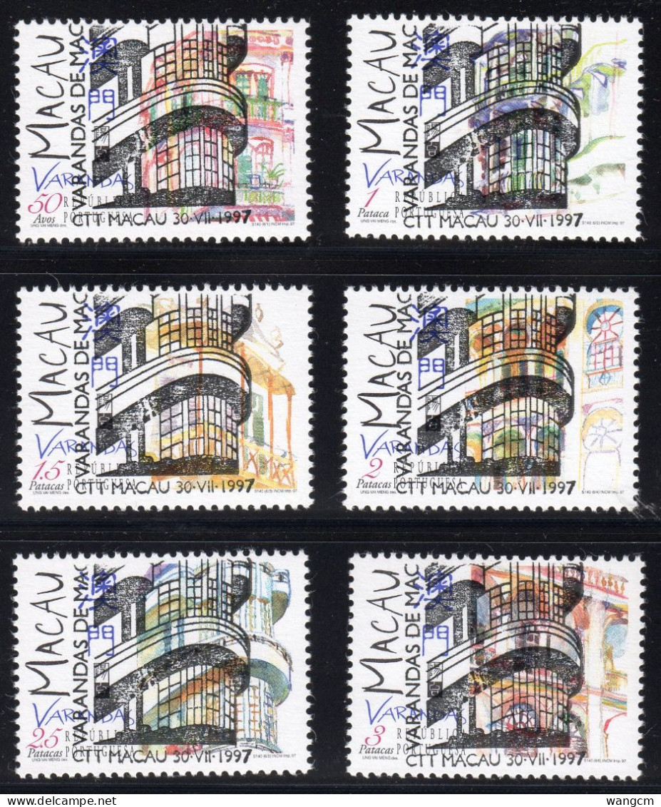 Macau 1997 Balconies Set Of 6 Singles CTO Used - Used Stamps