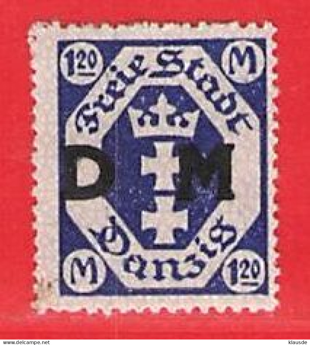 MiNr. 12 X (Falz)  Deutschland Freie Stadt Danzig  Dienstmarken - Dienstmarken