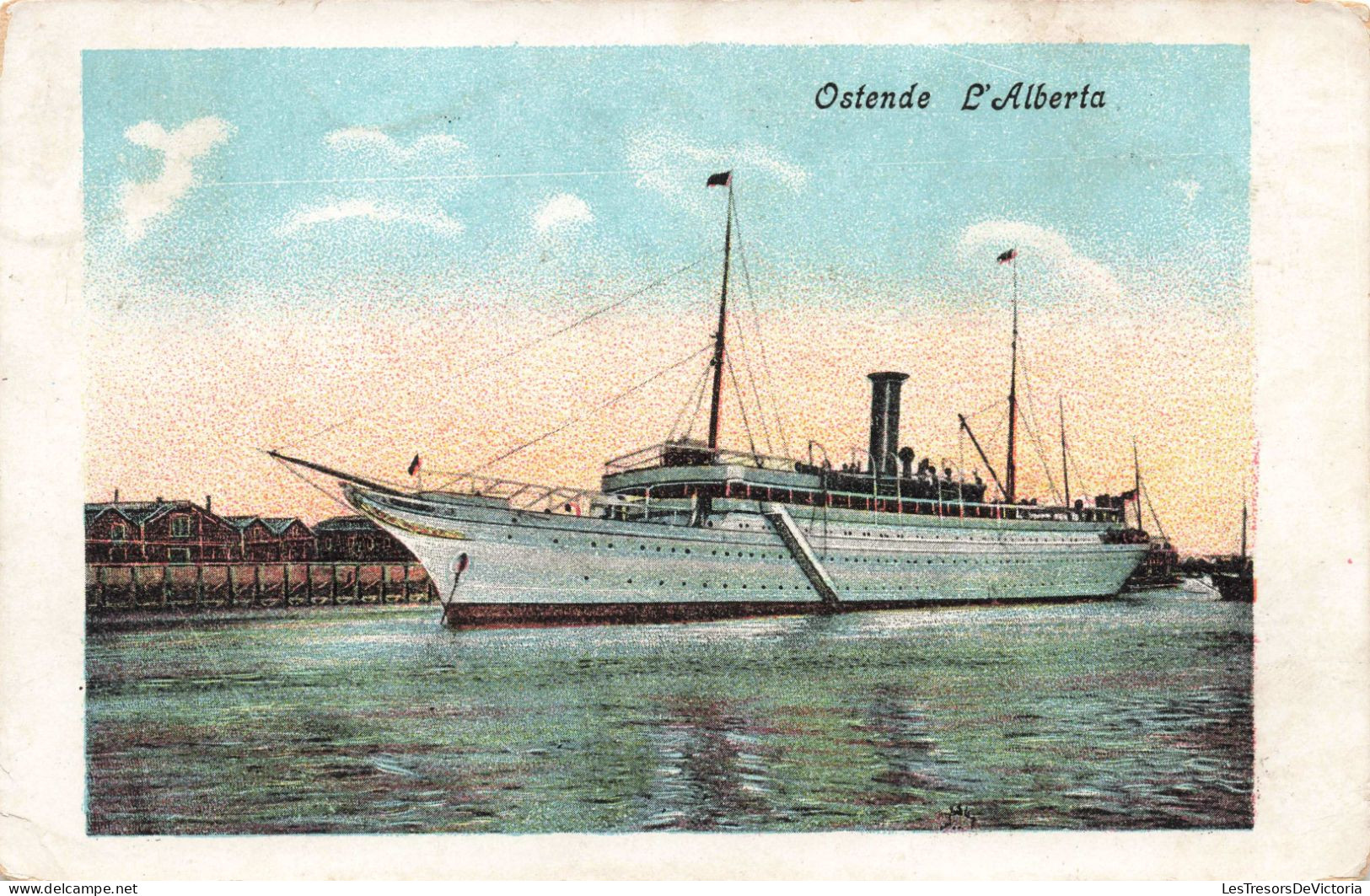 BELGIQUE - Ostende - L'Alberta - Ferry - Bateau - Colorisé - Carte Postale Ancienne - Oostende