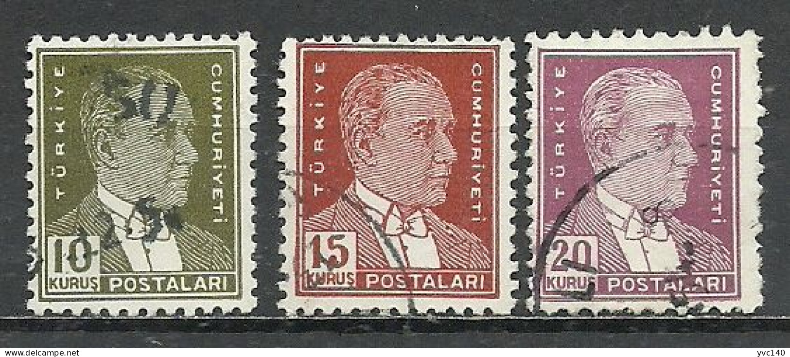 Turkey; 1953 8th Ataturk Issue Stamps - Gebraucht