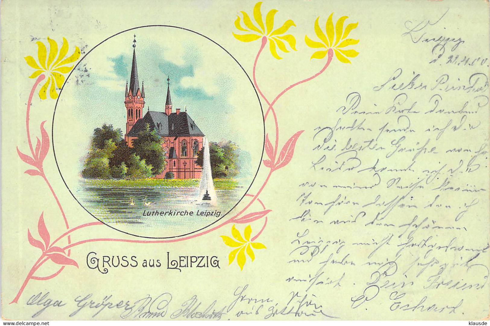 Gruss Aus Leipzig - Lutherkirche Gel.1900 AKS - Bastei (sächs. Schweiz)