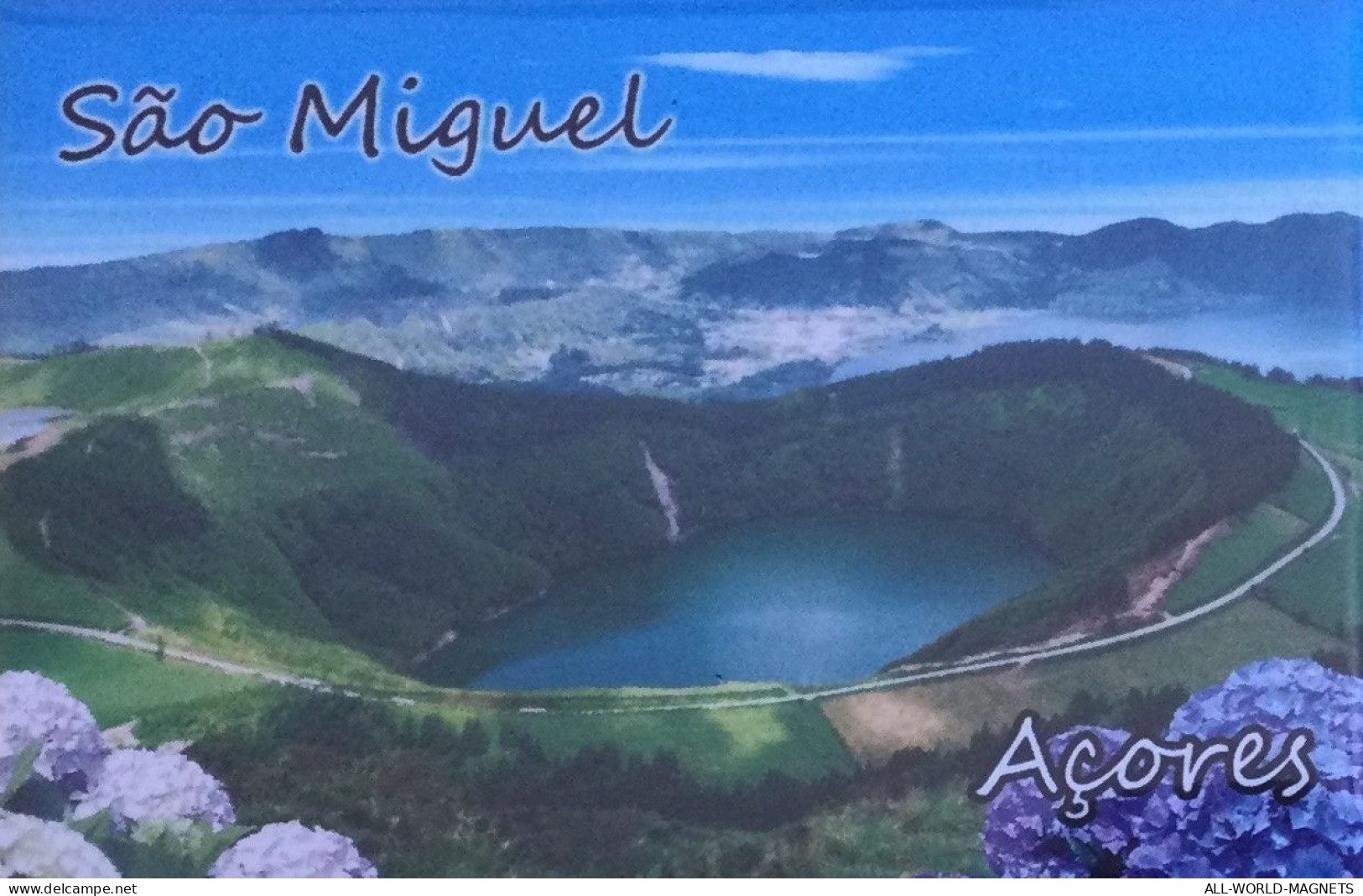 Caldeira Das Sete Cidades, Sao Miguel Azores Portugal Souvenir Fridge Magnet, From Azores - Toerisme