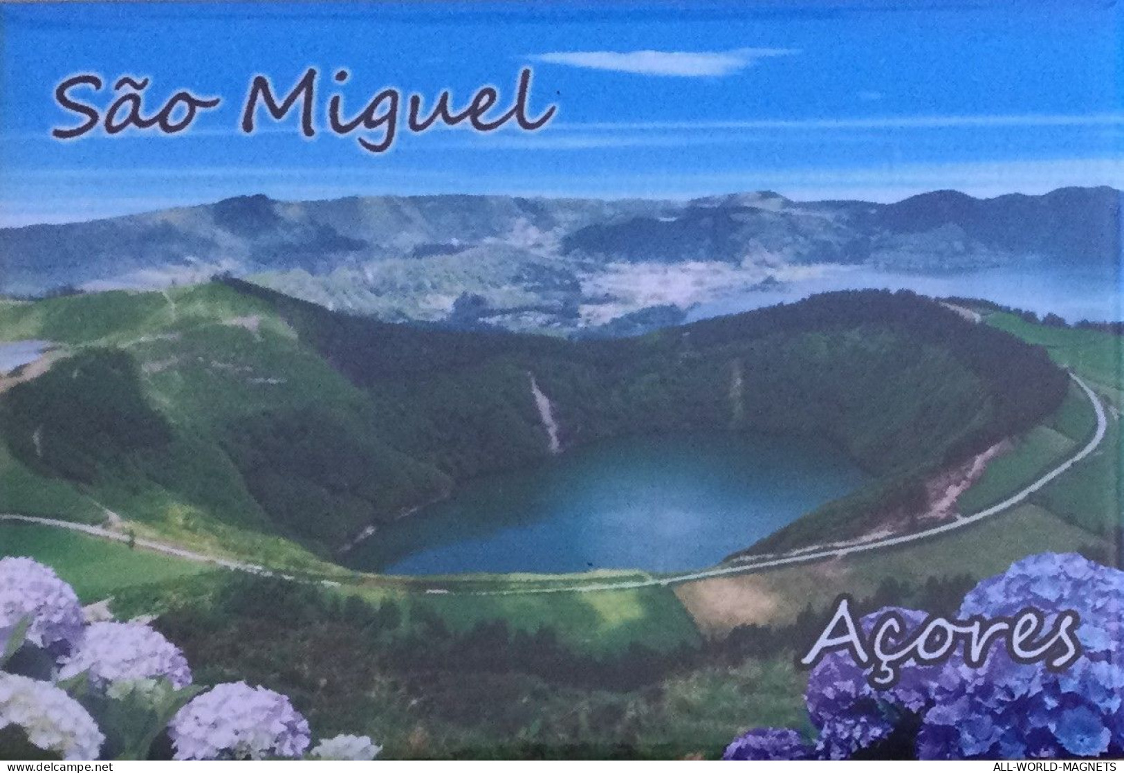 Caldeira Das Sete Cidades, Sao Miguel Azores Portugal Souvenir Fridge Magnet, From Azores - Turismo