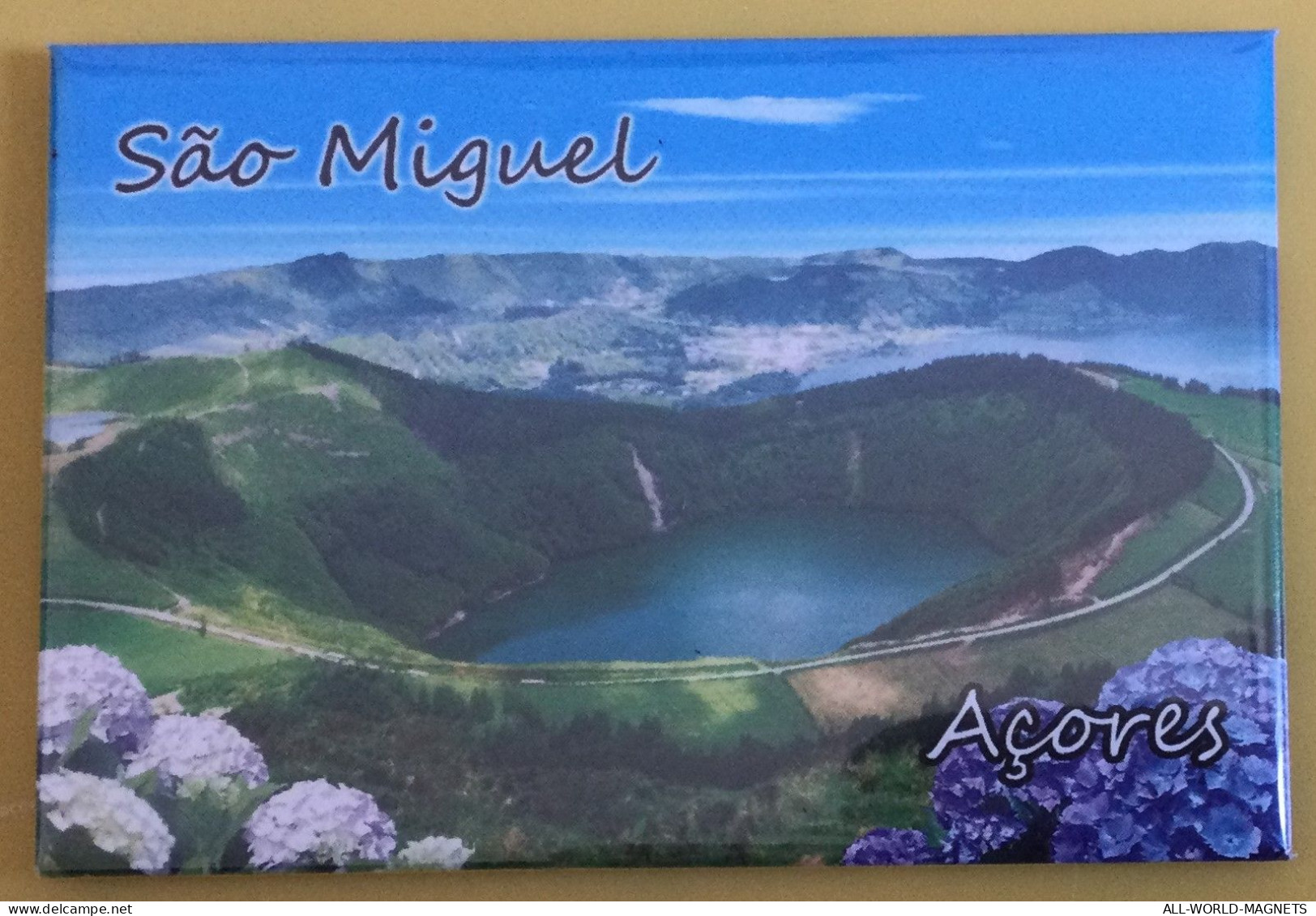 Caldeira Das Sete Cidades, Sao Miguel Azores Portugal Souvenir Fridge Magnet, From Azores - Tourismus