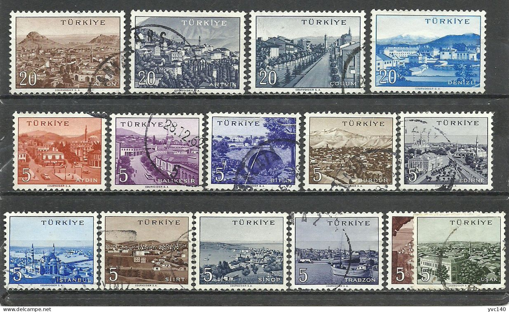 Turkey; 1958 Cities - Gebruikt