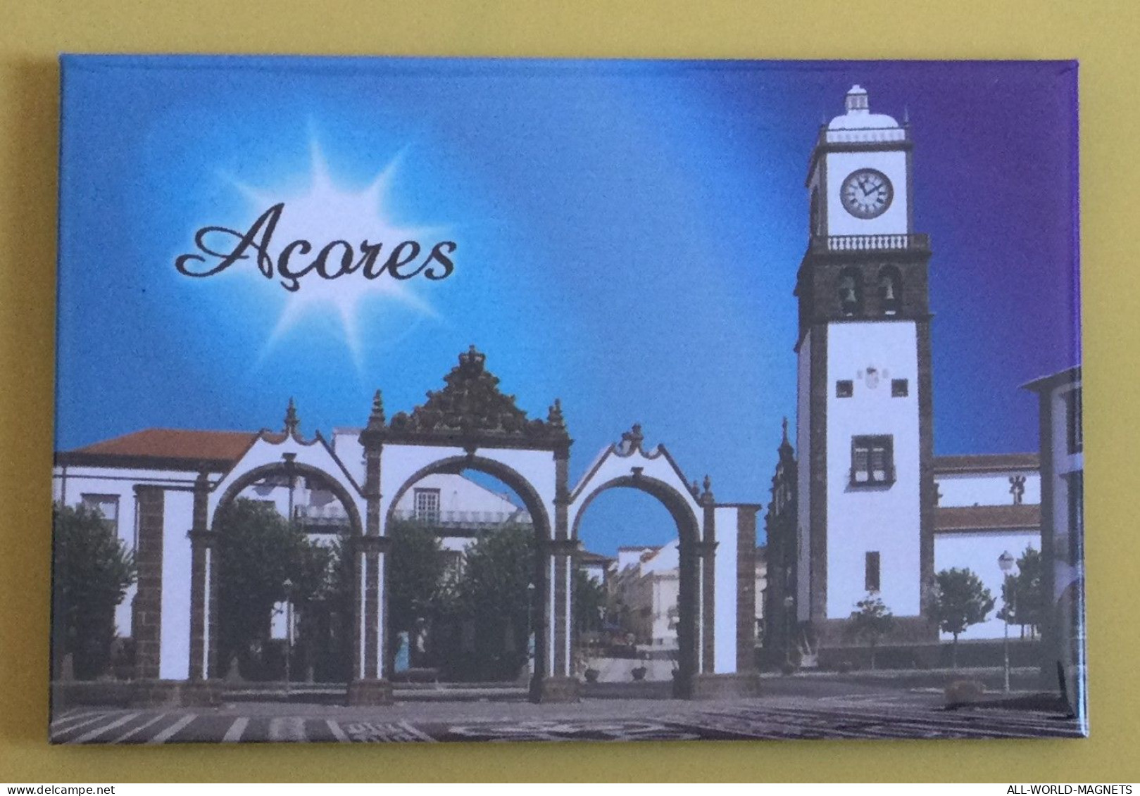 Azores Ponta Delgada City Gat, Sao Miguel Island Portugal Souvenir Fridge Magnet - Turismo