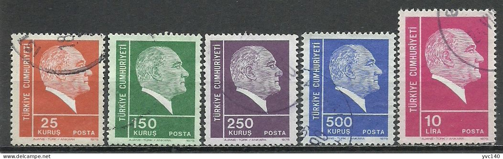 Turkey; 1975 Regular Issue Stamps (Complete Set) - Gebruikt