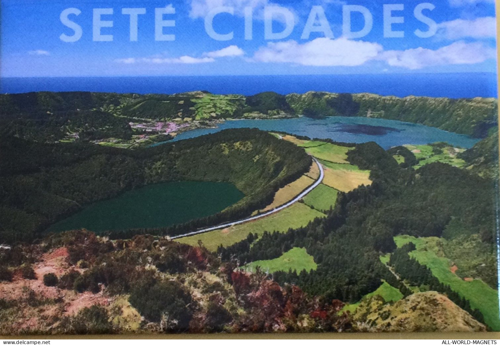 Sete Cidades Sao Miguel Island Azores Portugal Souvenir Fridge Magnet, From Azores - Toerisme